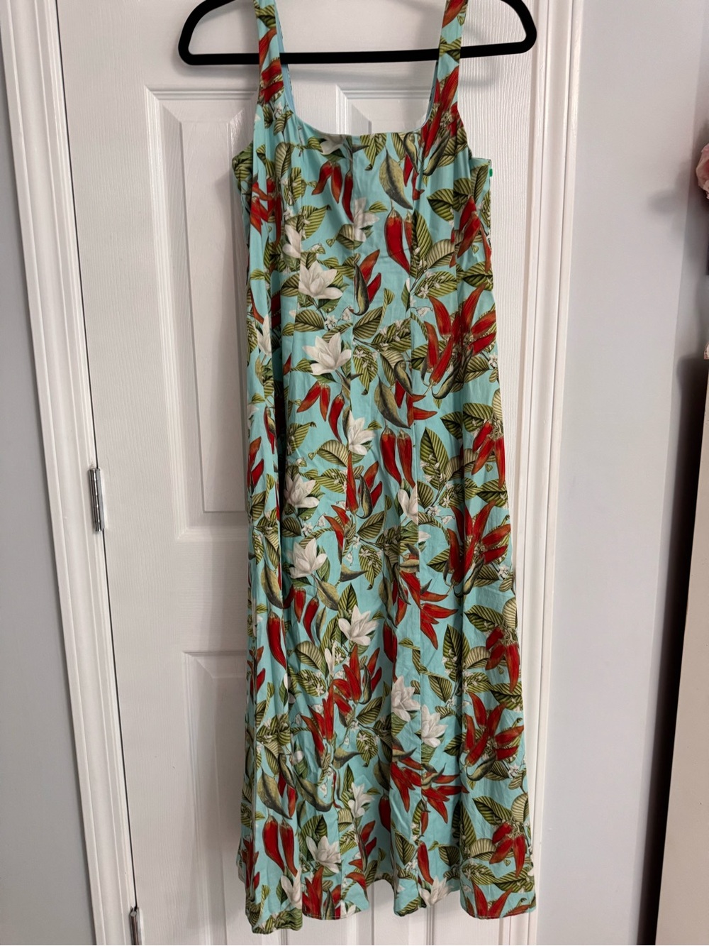 Show Me Your Mumu medium Aqua & Red Smocked Detail Maxi